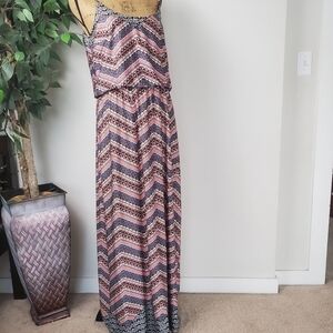 Emma & Michele Bright Boho Sleeveless Maxi Dress Large